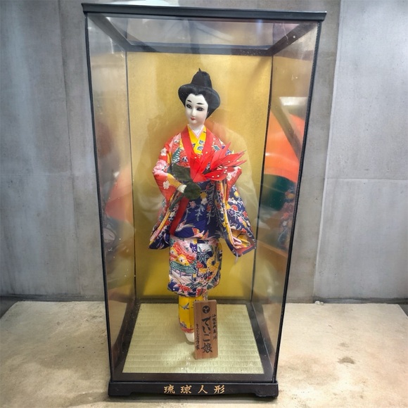 Traditional Japanese Doll in Glass Case